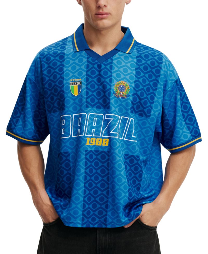 Men's Athletic Vibe Football V-Neck Polo Shirt