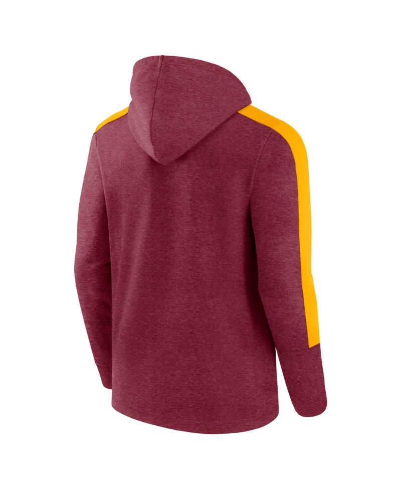 Men's Heather Burgundy Washington Commanders Gains Full-Zip Hoodie