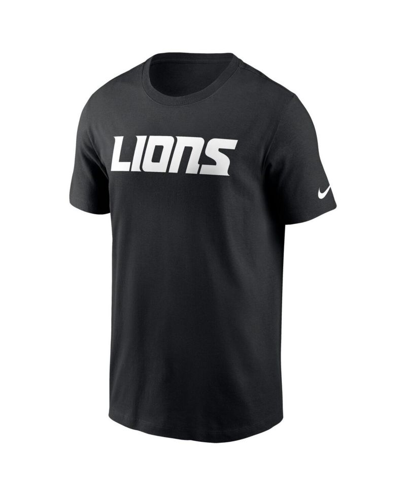 Men's Black Detroit Lions Primetime Wordmark Essential T-Shirt
