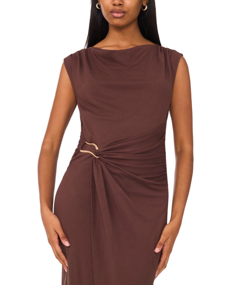 Petite Sleeveless Wrap Midi Dress