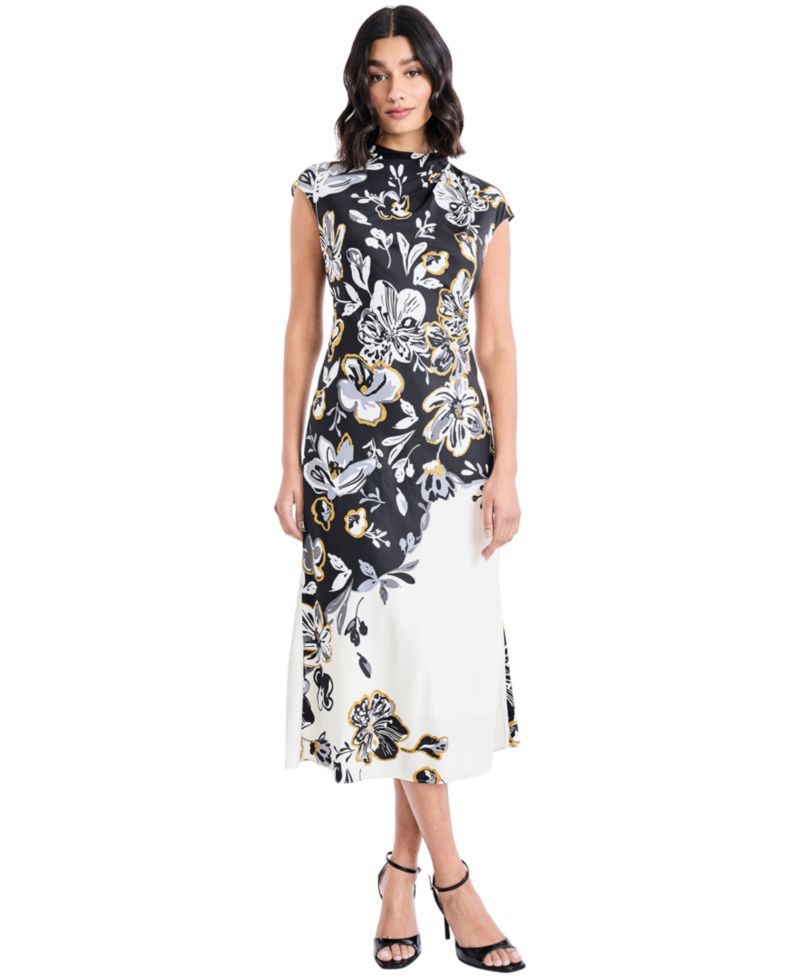 Women's Mock Neck Midi Dress