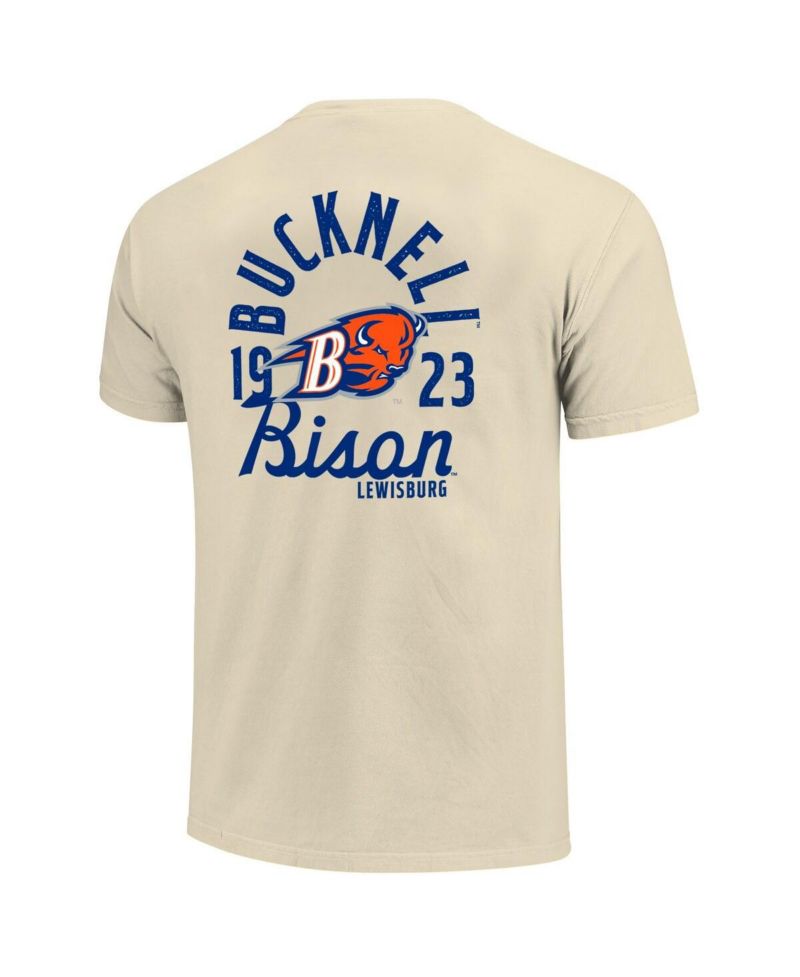 Men's Cream Bucknell Bison Comfort Colors Mascot Overlay T-Shirt