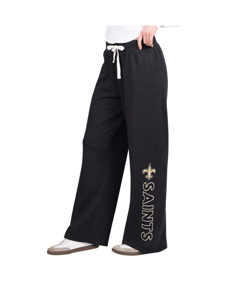 Women's Black New Orleans Saints Field Wide Leg Sweatpants