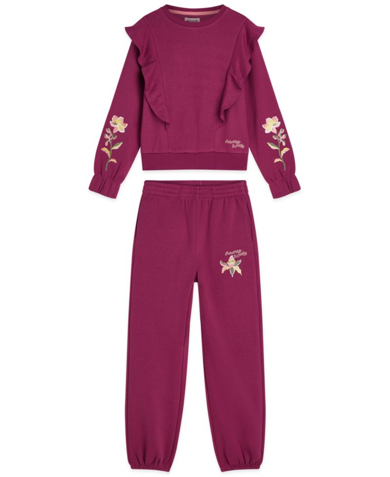 Girls' 4-6X Long-Sleeve Top and Pants, 2-Piece Set