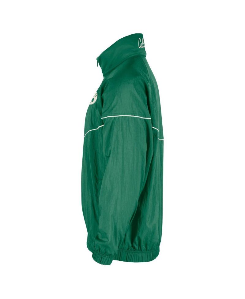 Men's Kelly Green Boston Celtics Courtside Windrunner Woven Half-Zip Jacket