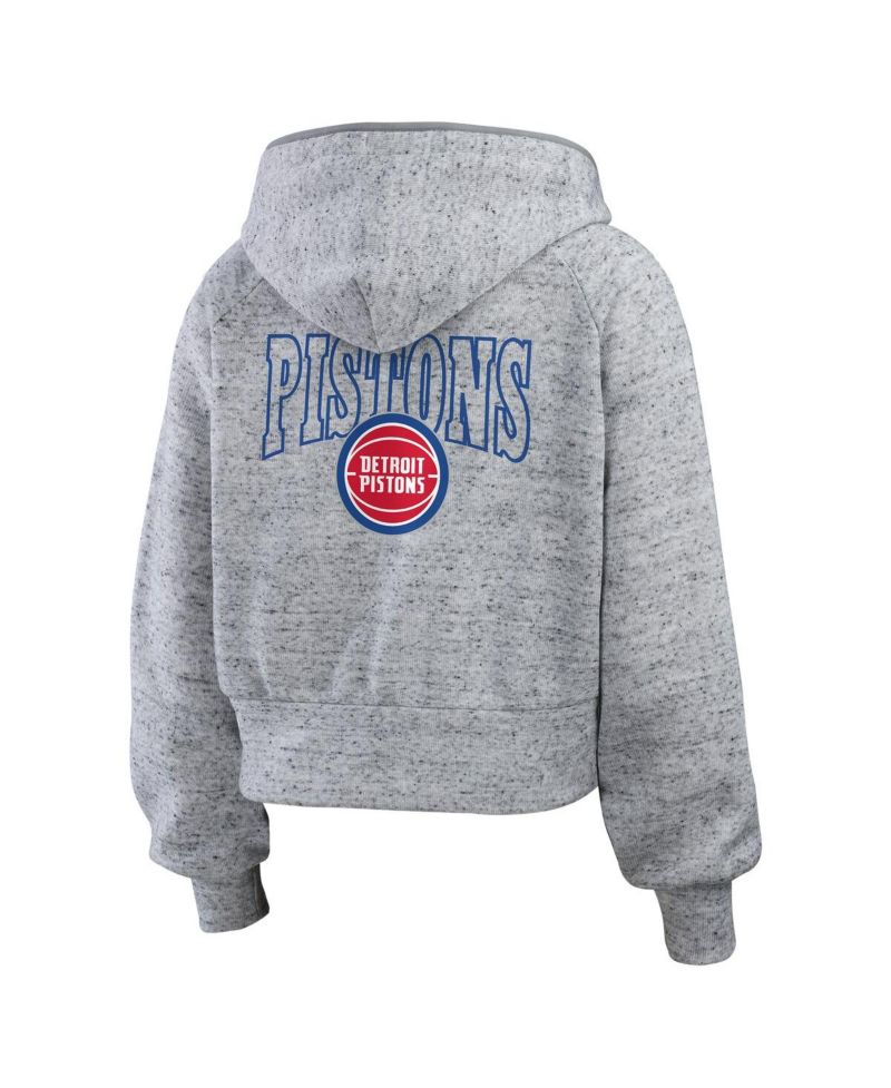 Women's Heather Gray Detroit Pistons Speckled Radiator Full-Zip Hoodie