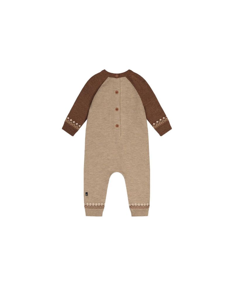 Baby Boys (3M-24M) Knitted Intarsia Cinnamon Romper