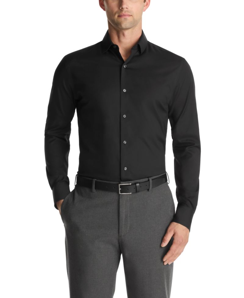 Men's Solid Spread Collar Dress Shirt
