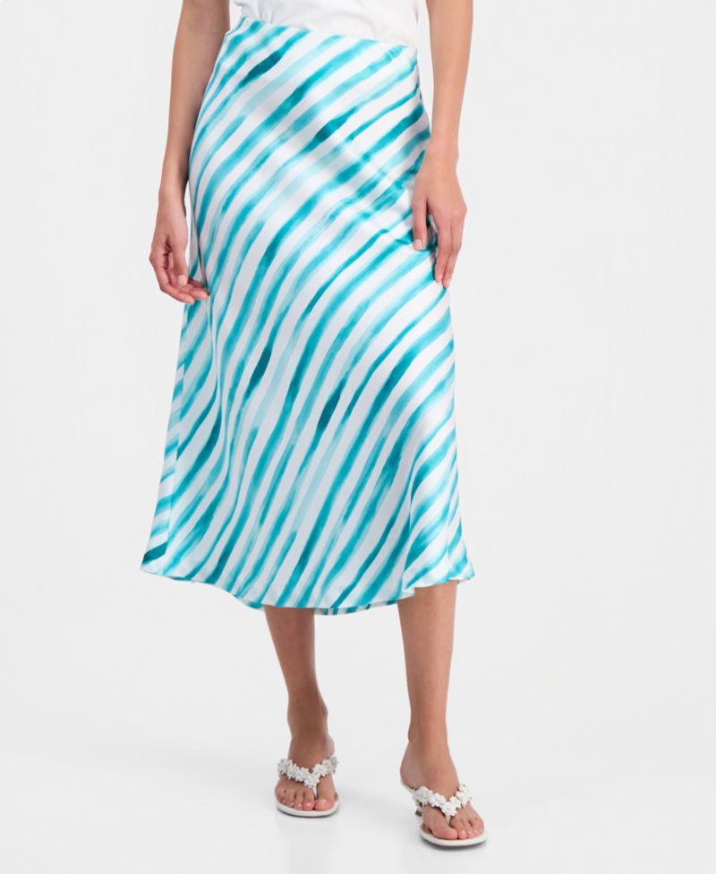 Trendy Plus Size Printed Slip Skirt
