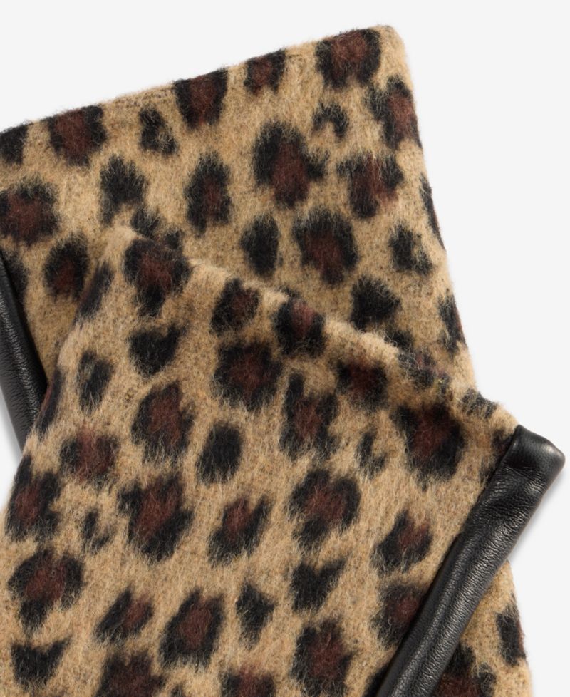 Women's Brushed Leopard Gloves