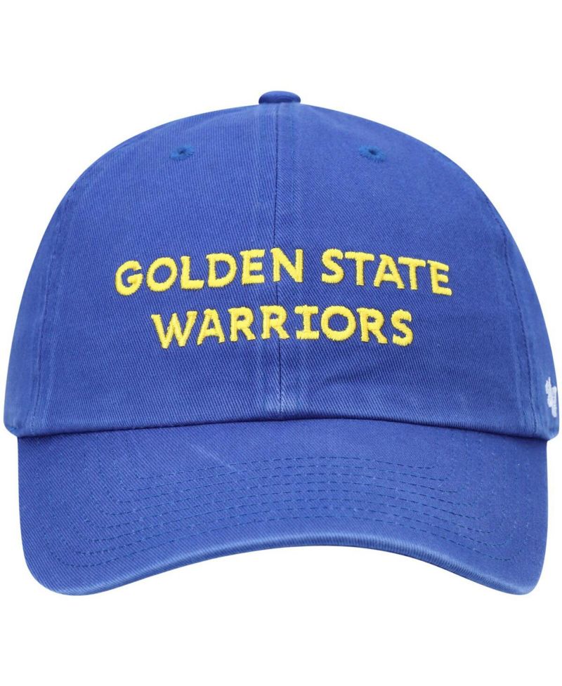 Men's Royal Golden State Warriors Clean Up Wordmark Adjustable Hat