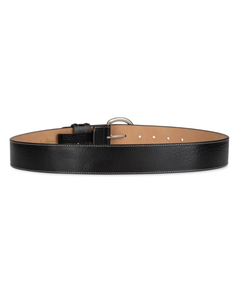 Women's Glossy Pebble Grain Textured Leather Belt