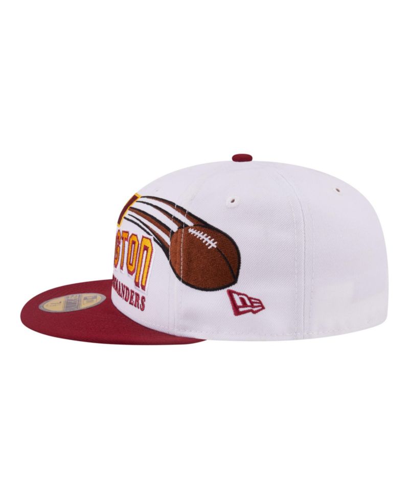 Men's White/Burgundy Washington Commanders Retro Swoop 59FIFTY Fitted Hat