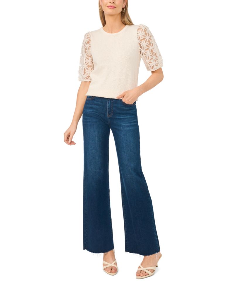 Women's Textured Crewneck Top