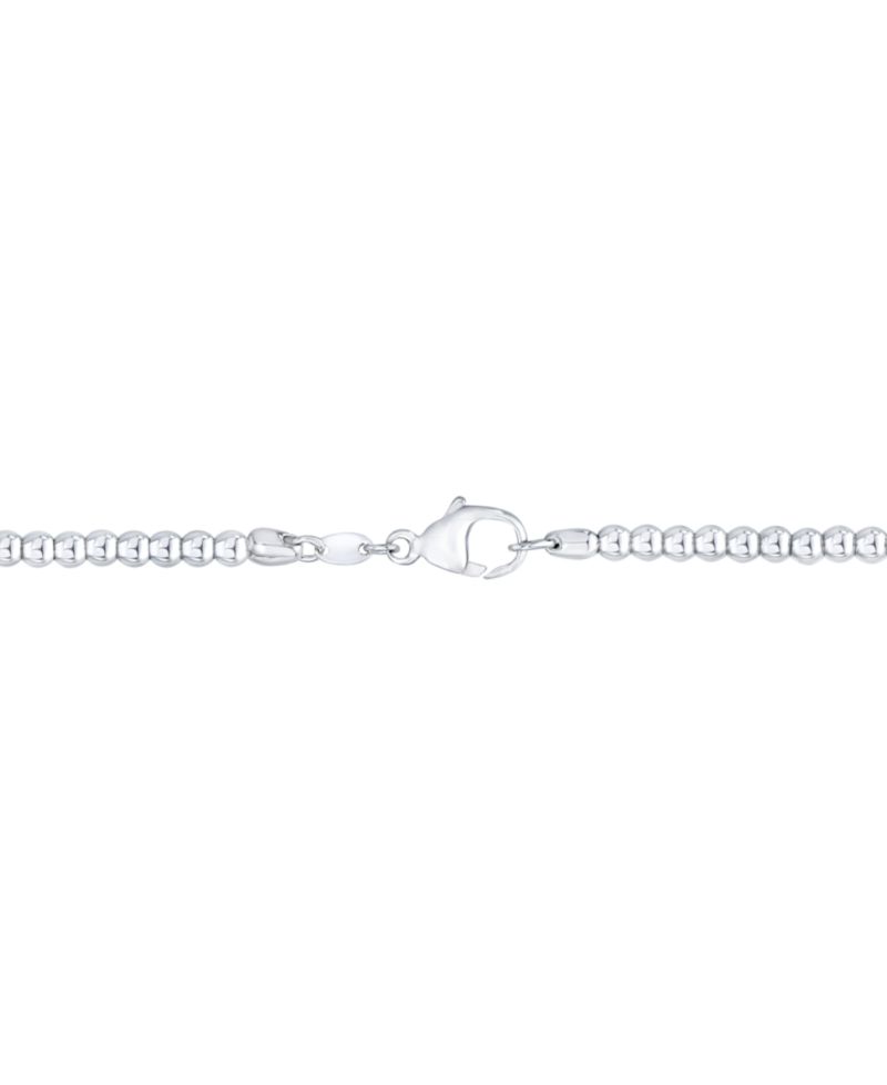 Diamond Pav&eacute; Heart Beaded Chain 18" Pendant Necklace (1/4 ct. t.w.) in Sterling Silver