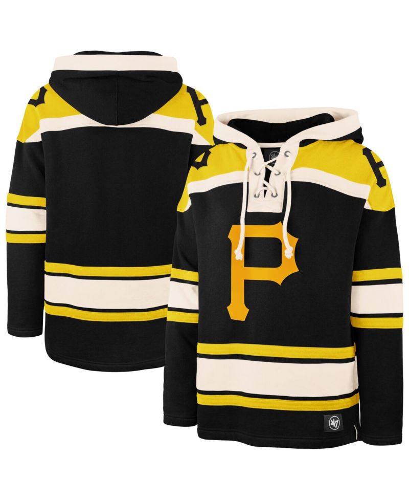 Men's Black Pittsburgh Pirates Superior Lacer Pullover Hoodie