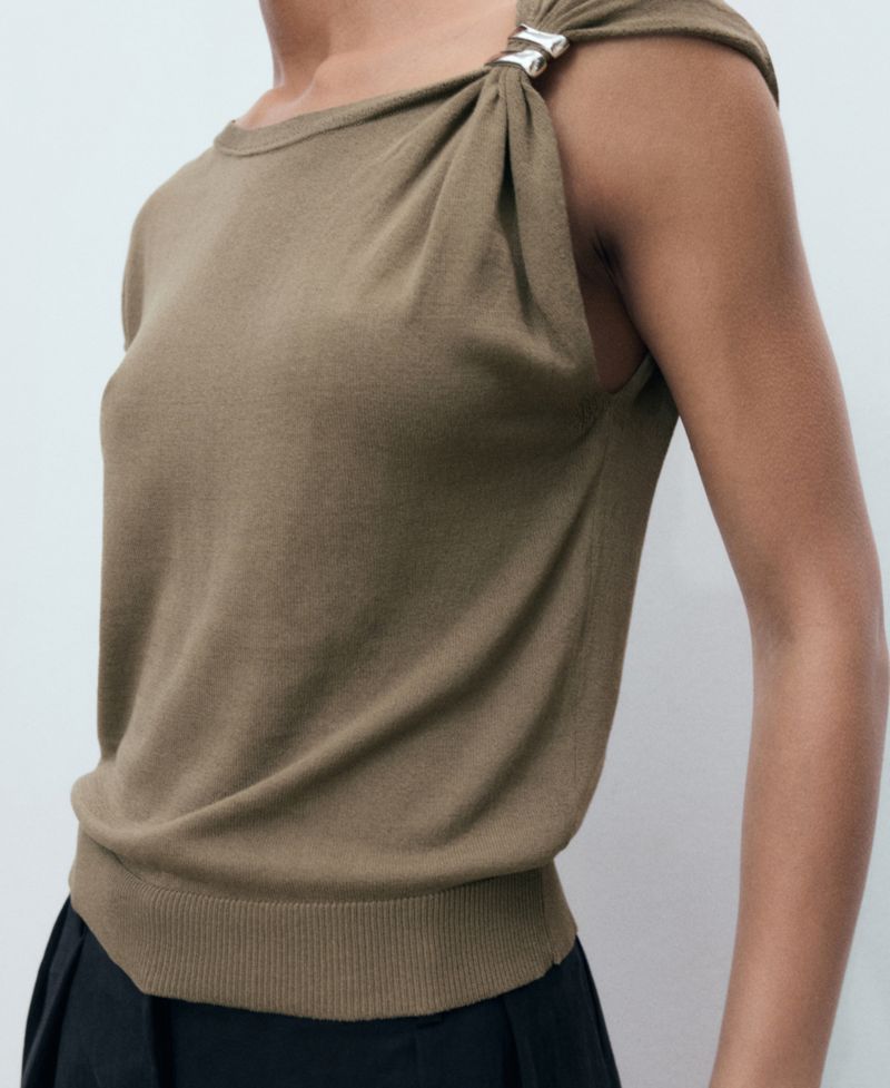 Women's Metallic Detail Fine-Knit Sweater