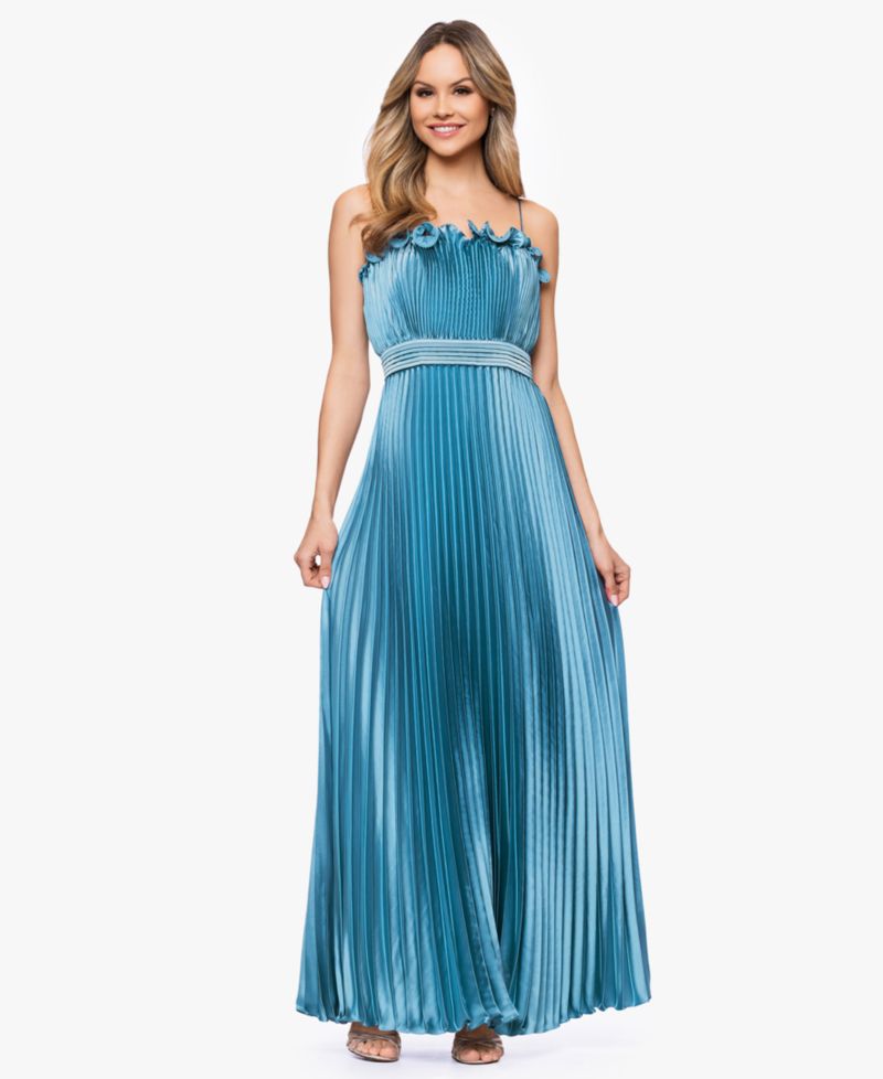 Women's Spaghetti Strap Pleated Ball Gown