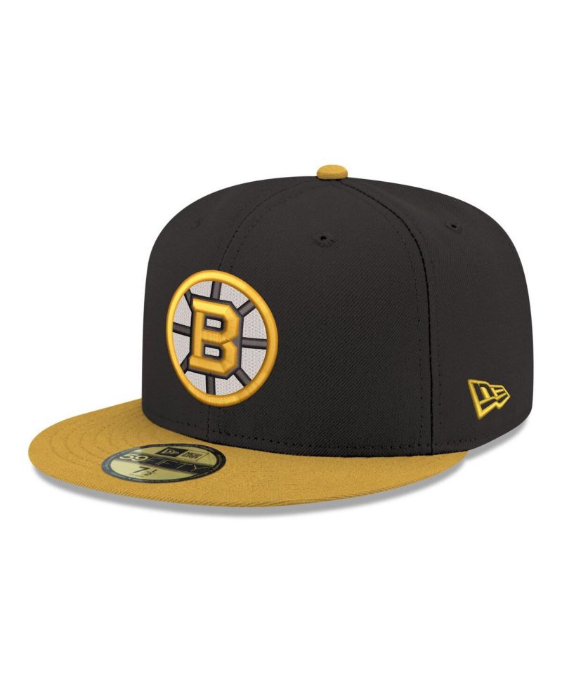 Men's Black Boston Bruins Core Logo Two-Tone 59FIFTY Fitted Hat