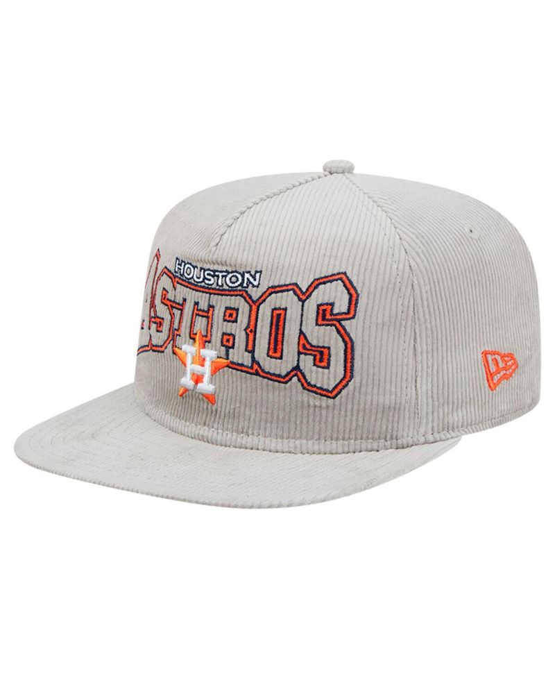 Men's Gray Houston Astros Corduroy Golfer Snapback Hat
