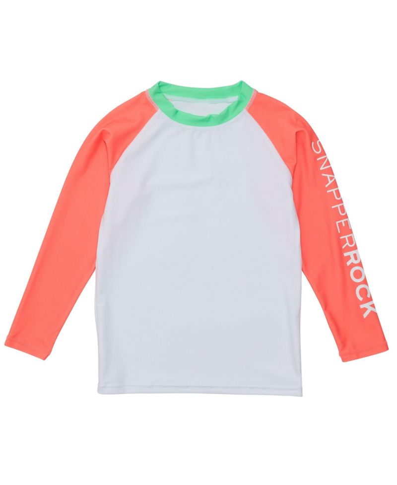 Big Boys White Coral Sleeve Sustainable Rash Top