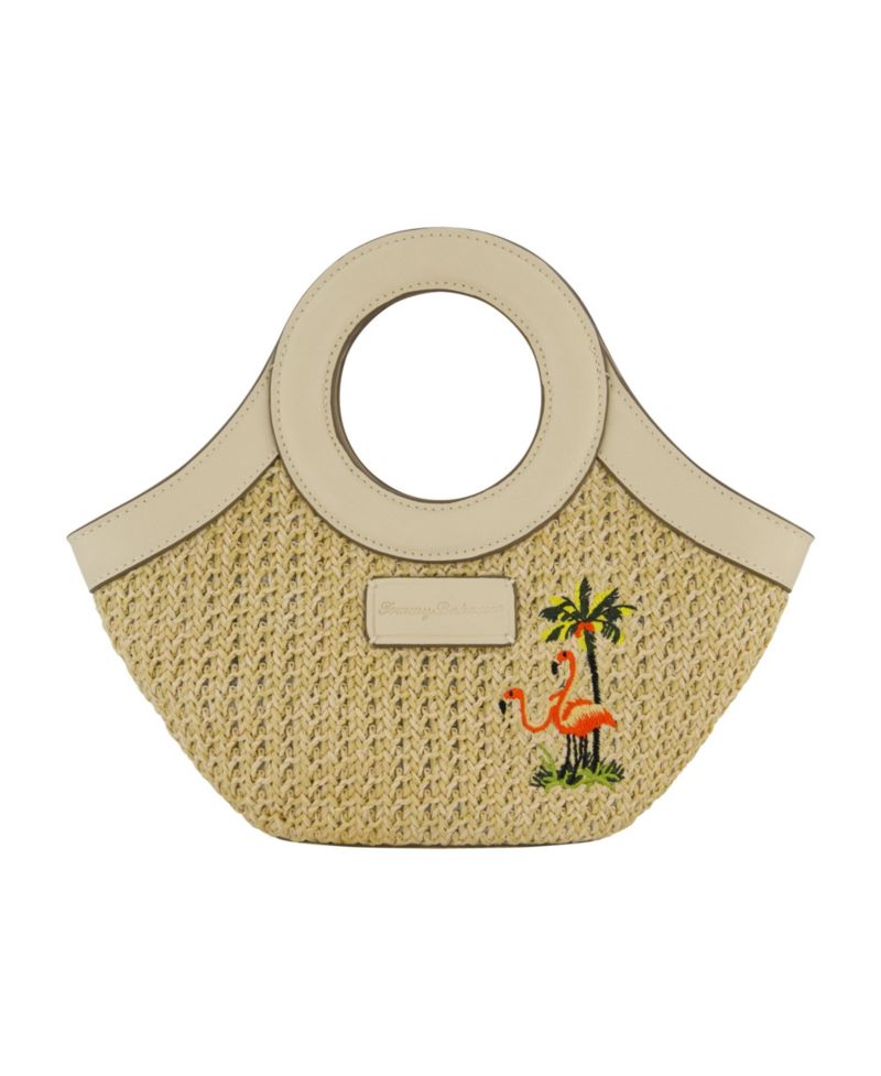 Flamingo Embroidery Mini Tote