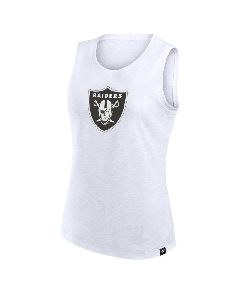 Women's White Las Vegas Raiders Slub Tank Top