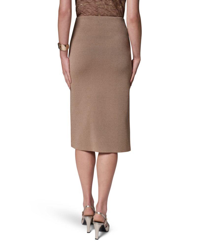 Women's Straight Knit Midi High-Waisted Skirt