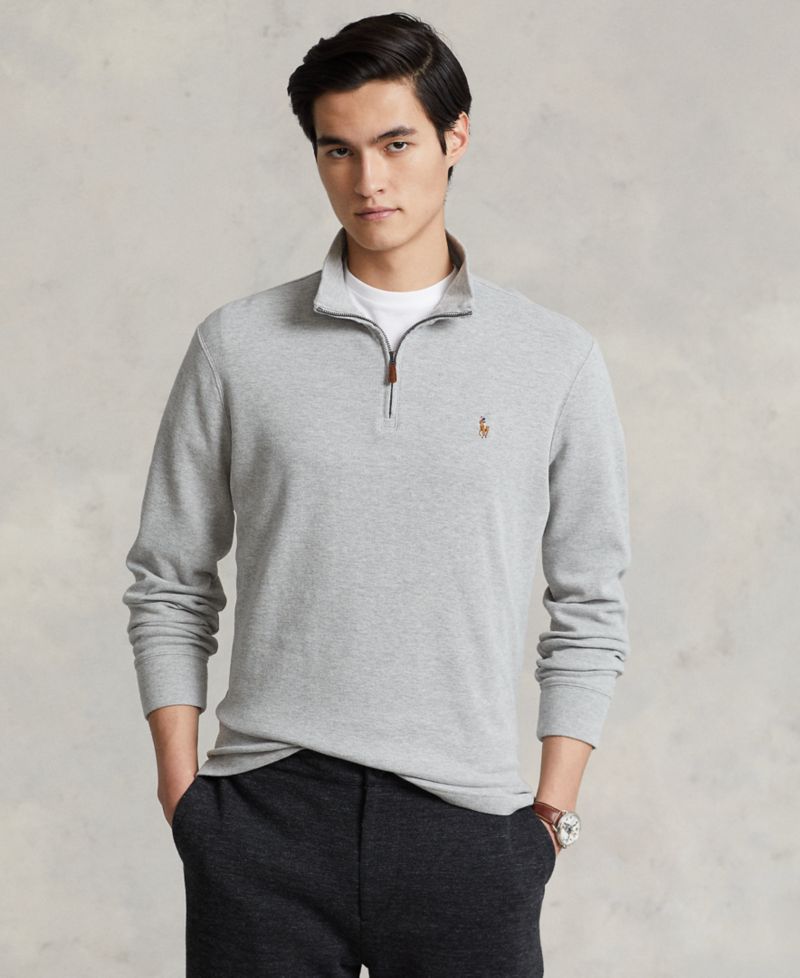Men's Estate-Rib Cotton Quarter-Zip Sweater