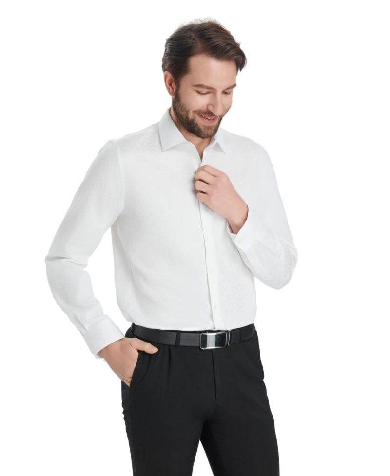 Men's Slim-Fit Leopard Print Dress Shirt