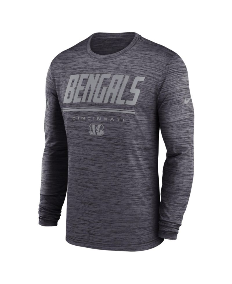 Men's Black Cincinnati Bengals Sideline Offensive Transition Velocity Dri-FIT Long Sleeve T-Shirt