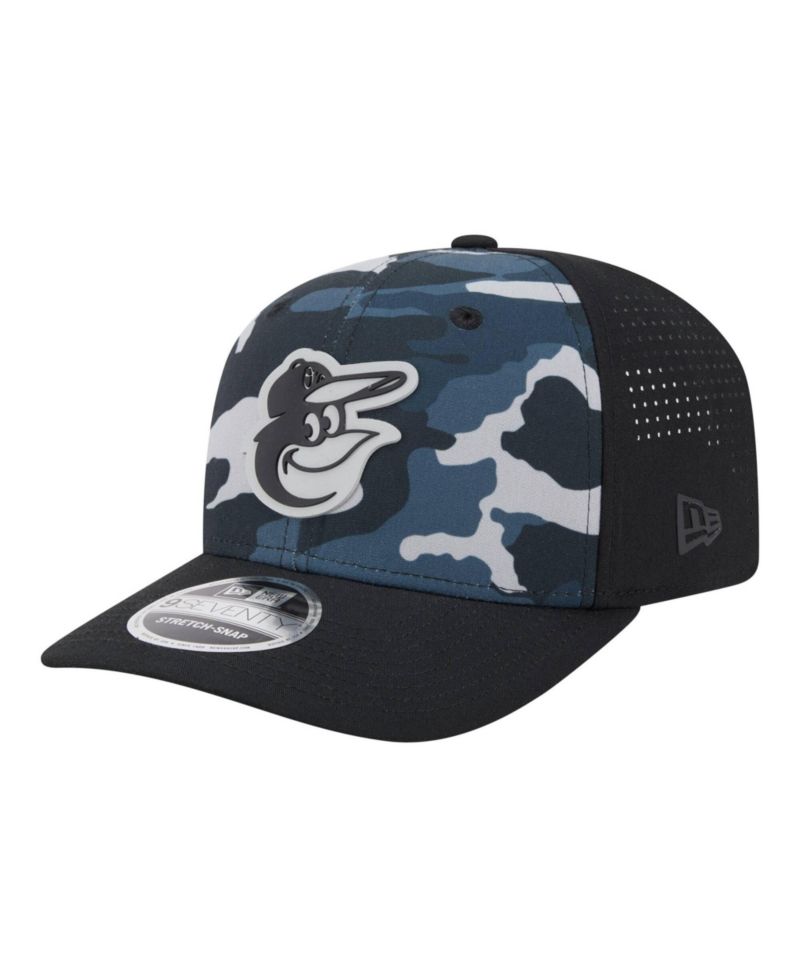 Men's Black Baltimore Orioles Tonal Camo 9SEVENTY Stretch-Snap Hat
