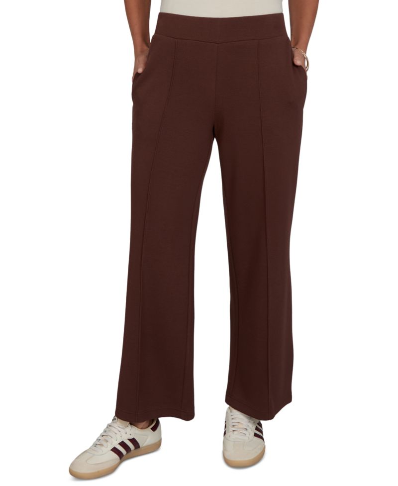 Petite Pull-On Wide-Leg Knit Pants