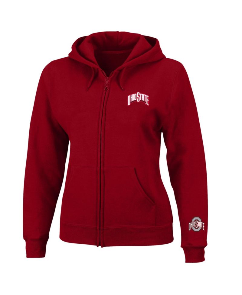 Women's Scarlet Ohio State Buckeyes Plus Size Full-Zip Hooded Jacket