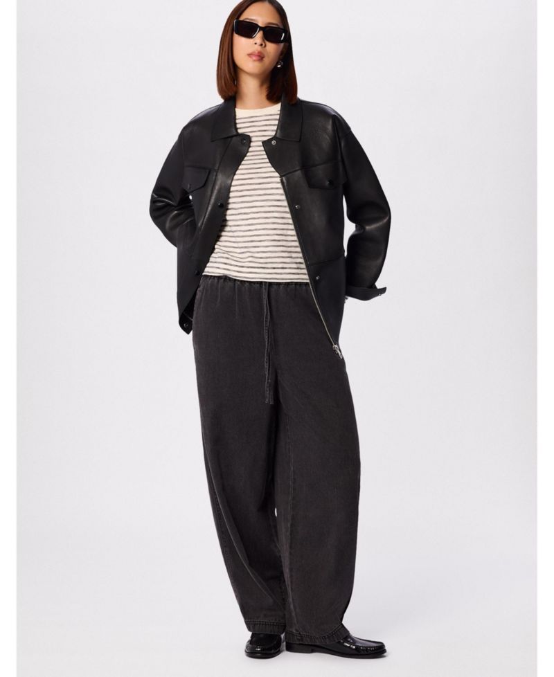 Women's Stripe Crew Neck Pocket Top