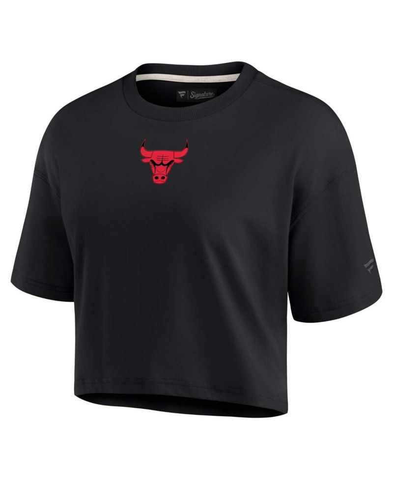 Women's Black Chicago Bulls Elements Super Soft Boxy Cropped T-Shirt