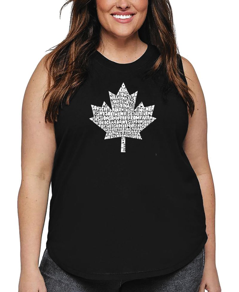 Plus Size Canadian National Anthem Word Art Tank Top