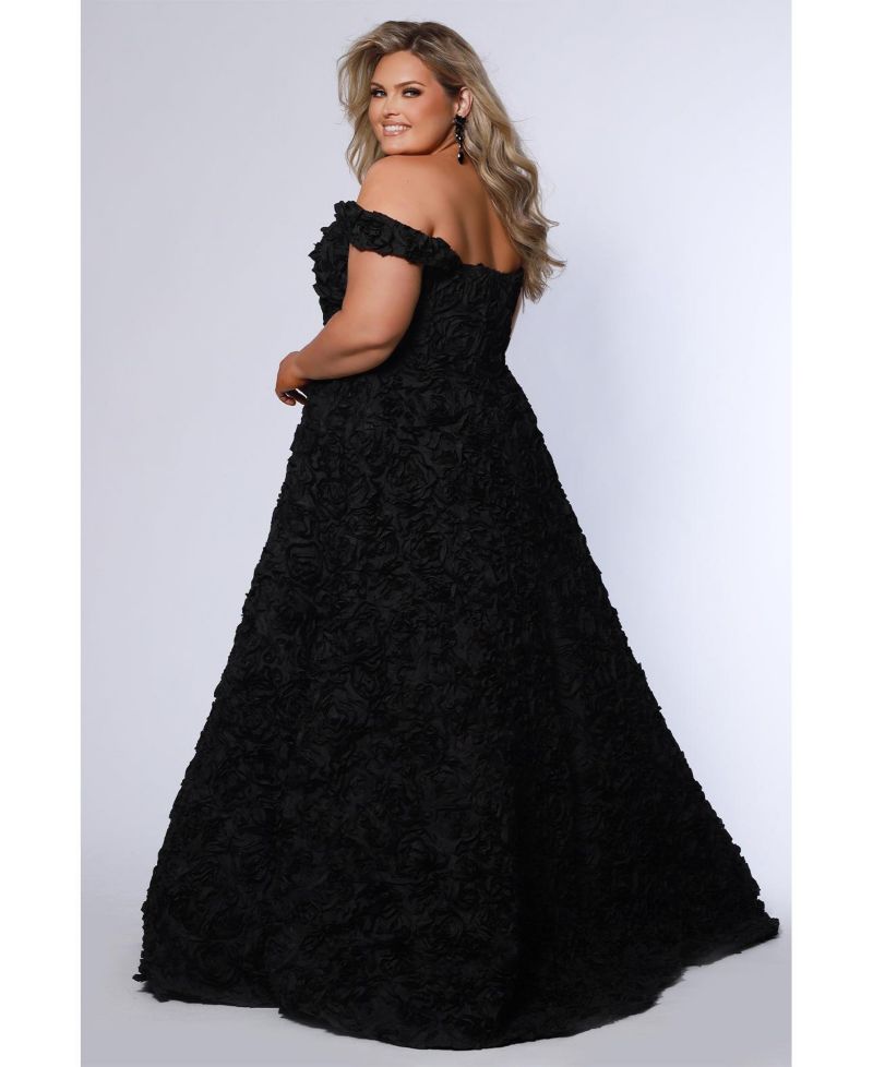 Women's Off The Shoulder Rosette A-Line Evening Gown