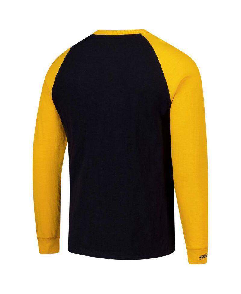 Men's Black/Gold Pittsburgh Penguins Legendary Slub Raglan Long Sleeve T-Shirt