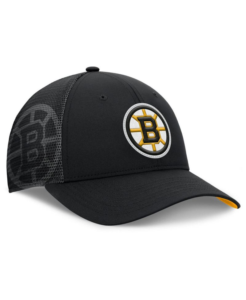Men's Black Boston Bruins Authentic Pro Home Ice Trucker Adjustable Hat