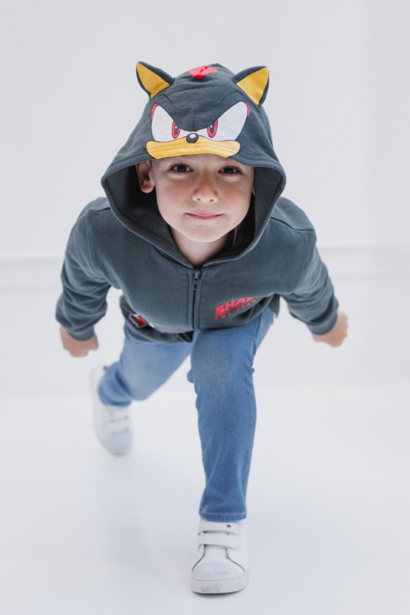 Little Boys Sonic the Hedgehog Fleece Cosplay Zip-Up Hoodie