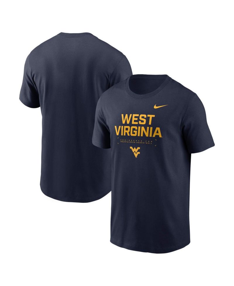 Men's Navy West Virginia Mountaineers 2025 Courtside Basketball Performance T-Shirt