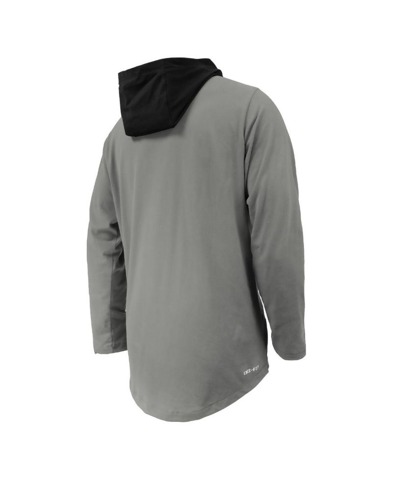 Big Boys and Girls Gray Michigan State Spartans Sideline Performance Long Sleeve Hoodie T-Shirt