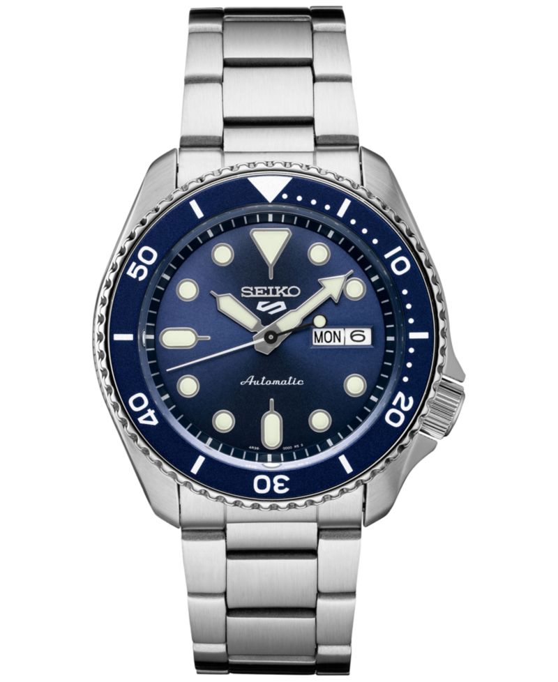 Men's Automatic 5 Sports Stainless Steel Bracelet Watch 42.5mm