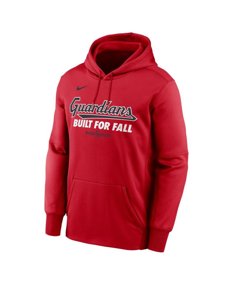 Men's Red Cleveland Guardians 2025 MLB Postseason Authentic Collection Therma Fleece Hoodie