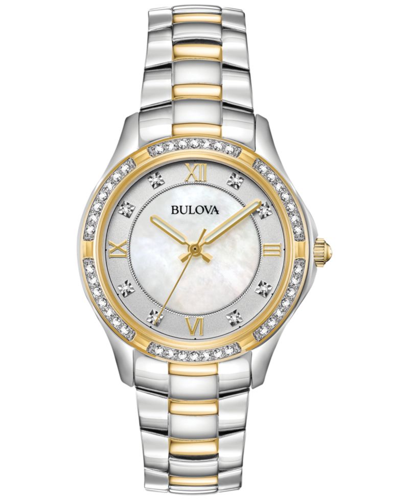 Women's Embellished Two-Tone Stainless Steel Bracelet Watch 32mm
