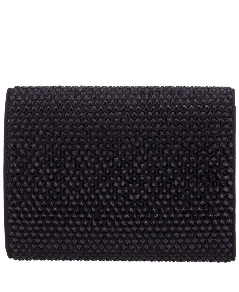 Large Crystal Encrusted Flap Crossbody Bag