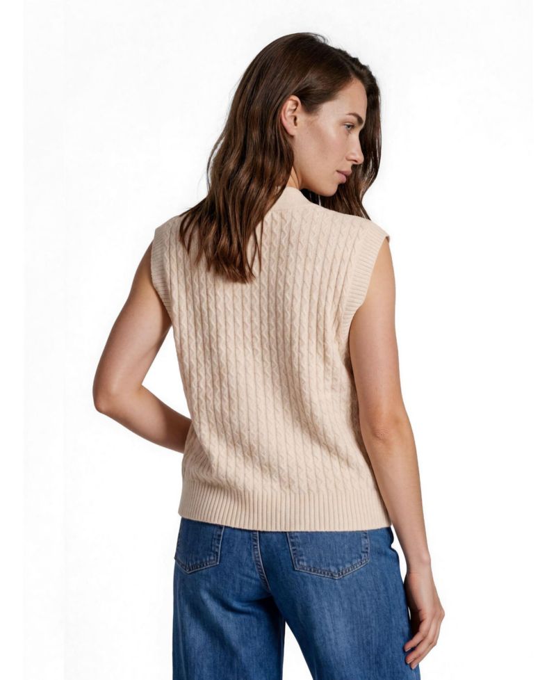 Women's MaLaney Cable-Knit V-Neck Cotton-Blend Sweater Vest