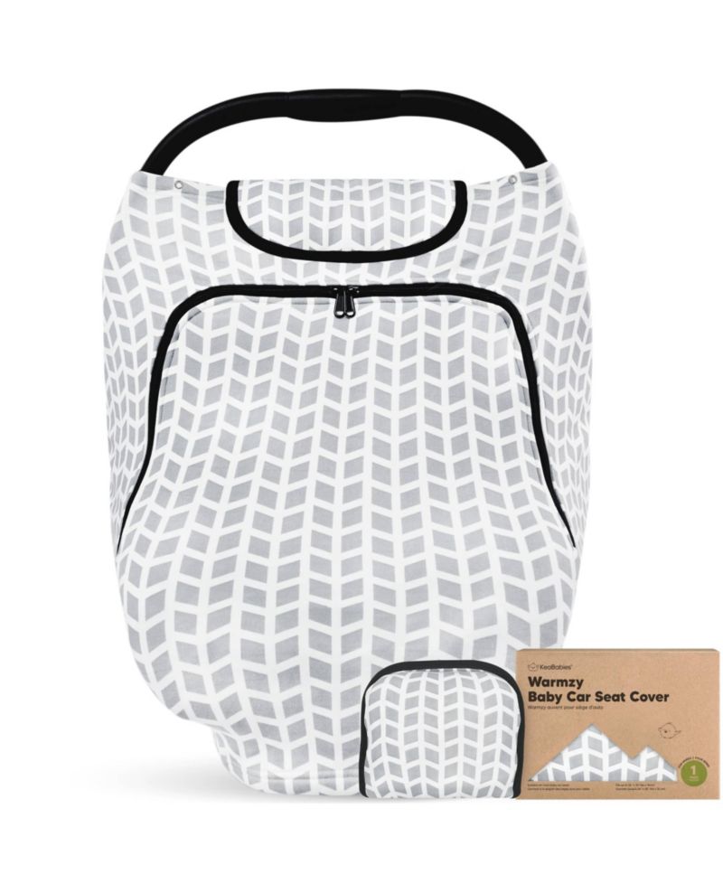 Warmzy Baby Car Seat Cover, Universal Stretch Fit Infant Carseat Covers for Babies, Winter Carseat Canopy