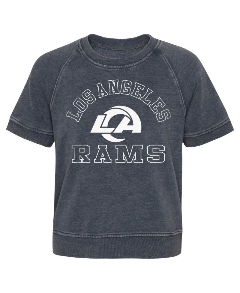 Big Girls Heather Charcoal Los Angeles Rams Cheer Squad Raglan T-Shirt